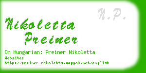 nikoletta preiner business card